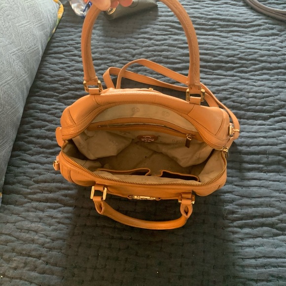 Tory Burch Camel Leather Satchel with Strap - Picture 3 of 3